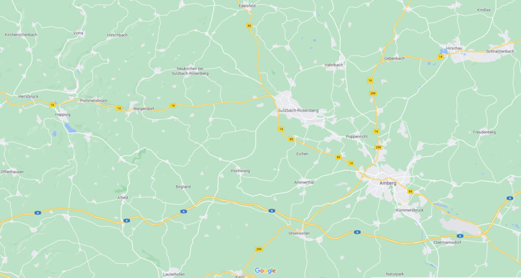 Sieht so die Bundesstraße B14 der Zukunft aus? Wenn es nach SURO2030 geht, könnten die Navigationsgeräte künftig diese Route vorschlagen. (Quelle: Google Maps)